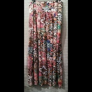 Boston Proper Colorful Wild Print Skirt